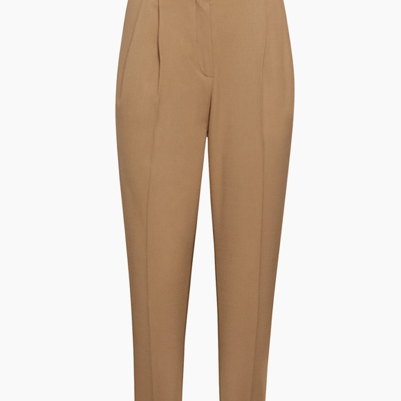 Babaton wool pleated neutral tapered pant. Sz 8 - Picture 1 of 16